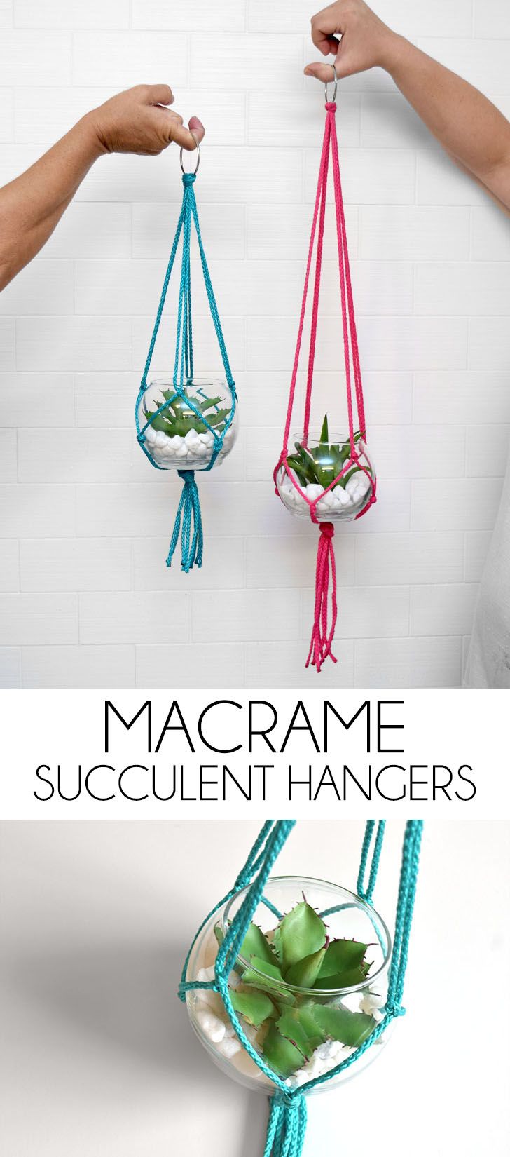 Macrame is so easy to do! Try it out with this simple succulent hanger!
