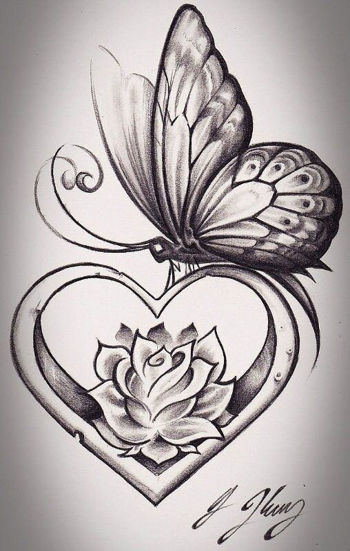 get rid of the butterfly and i love the flower inside the heart. Birth flowers f...