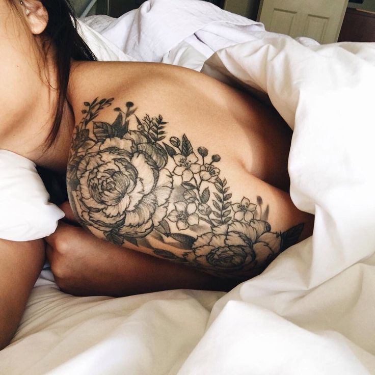 Floral tattoo on shoulder