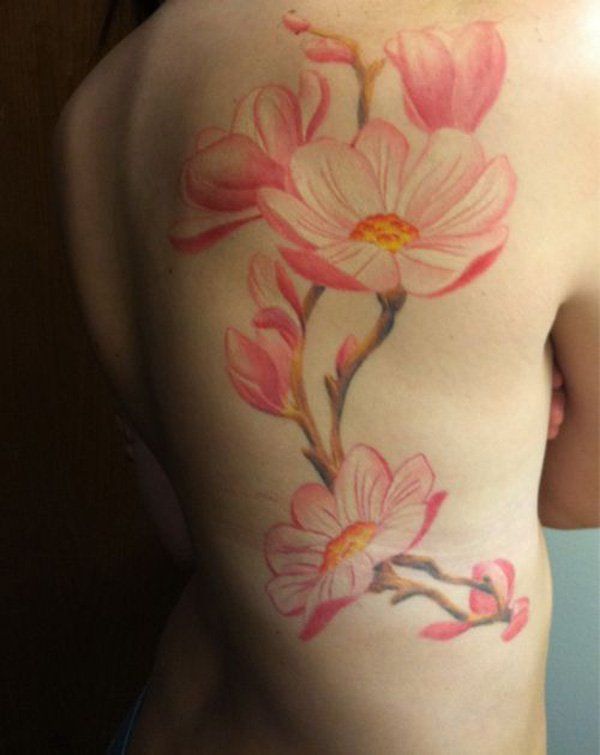Magnolia back tattoo - 50+ Magnolia Flower Tattoos