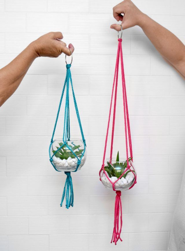 Macrame is so easy to do! Try it out with this simple succulent hanger!