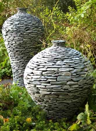 Stone wall pots...
