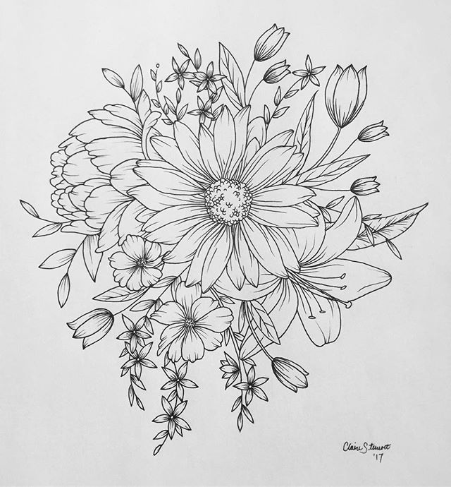 Shoulder piece #sunflower #lily #peony #flowers #tattoo #tulips #drawing #art #s...