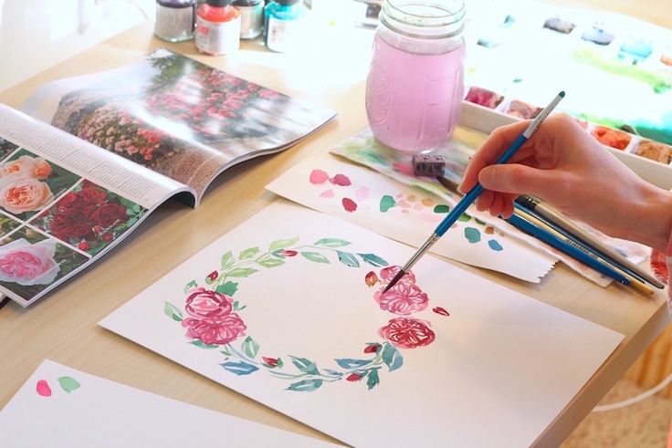Watercolor Tutorial Lesson Eight: Floral Wreaths — Custom Portraits by Michell...