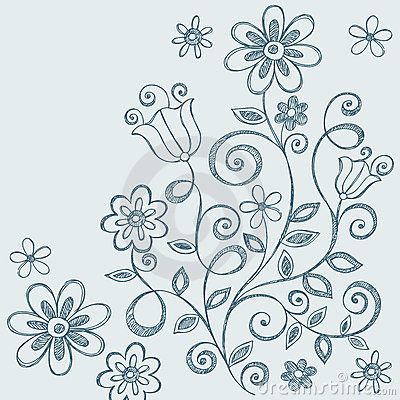 doodles | Flowers Sketchy Notebook Doodles Royalty Free Stock Image - Image ...