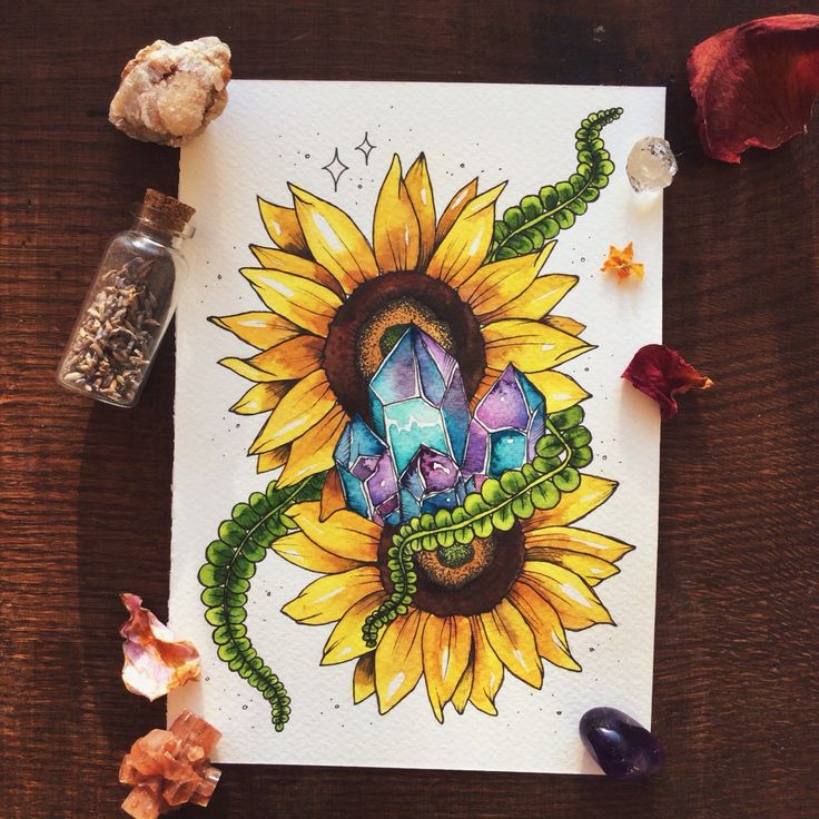 luna-patchouli:  Sunflower tattoo commission for native-traveler ♥︎ (contact...