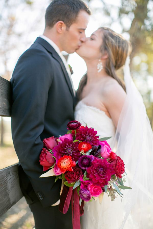 Amber and Patrick's cozy Austin wedding incorporated warm textures and jewel...