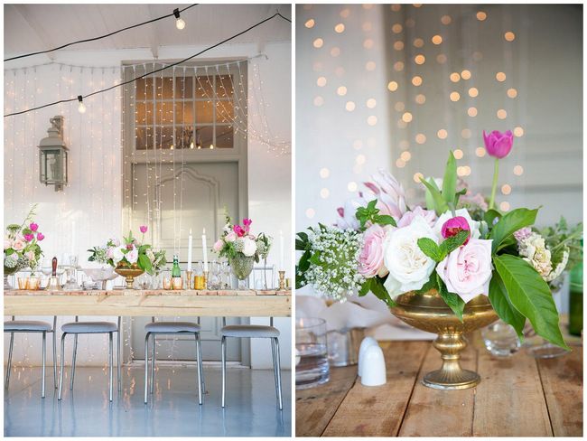 Wedding Decor: Outdoor Spring Tablescape / Totally Gorgeous Glitter Blush Pink G...
