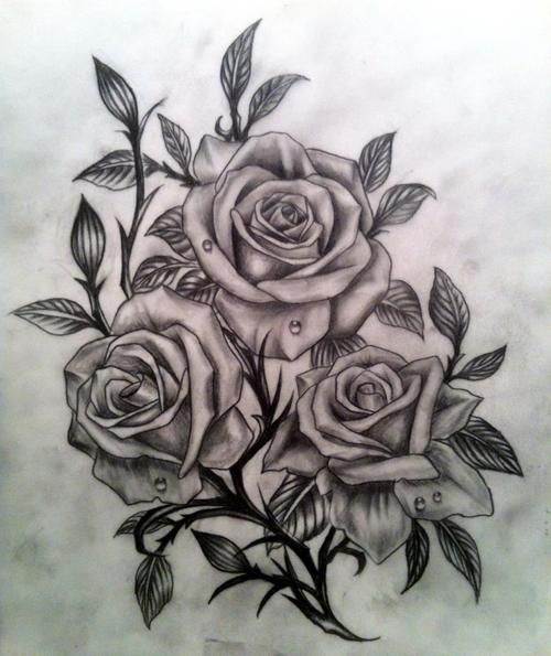 Black and Grey Rose tattoo