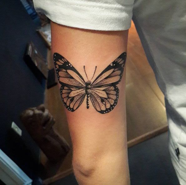 Dotwork Butterfly Tattoo by Diogo Rocha