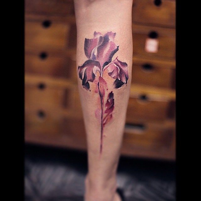 Flower Tattoo on Leg