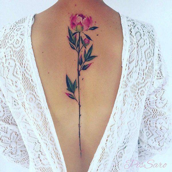 Flower Tattoos Flower Spine Tattoo 40 Spine Tattoo Ideas For