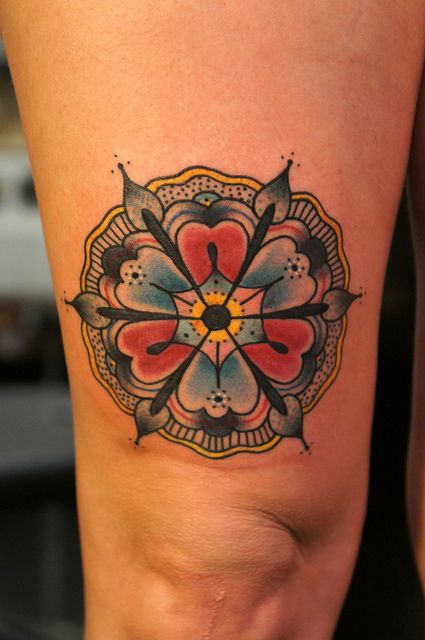 dane mancini inkamatic mandala flower traditional tattoo by elisa.jolie, via Fli...