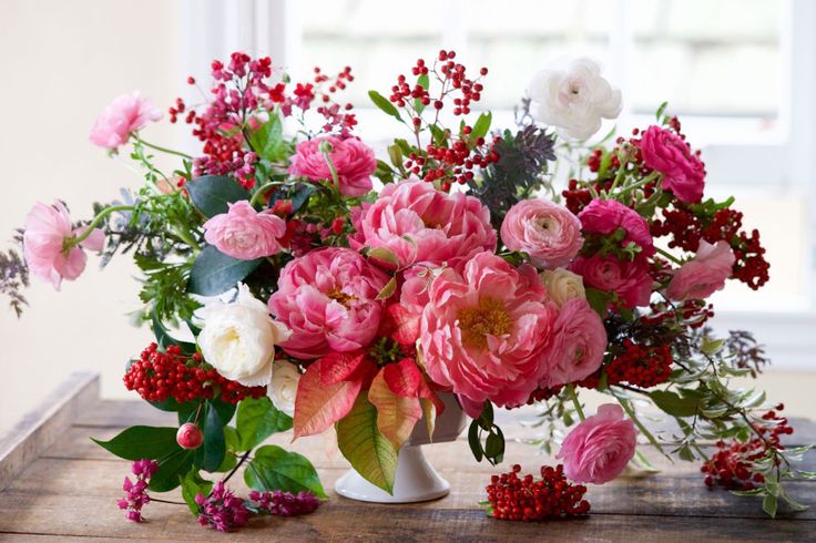 A lovely pink can make a statement in just about any holiday centerpiece, but is...
