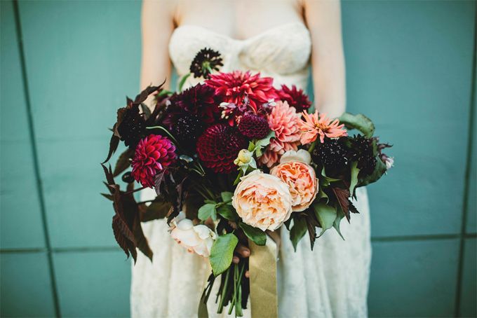 Burgundy and blackberry floral bouquet by McKenzie Powell