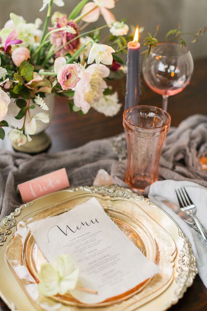 Pink Depression Glasses and Vintage Place Settings | Rustic White Photography | ...