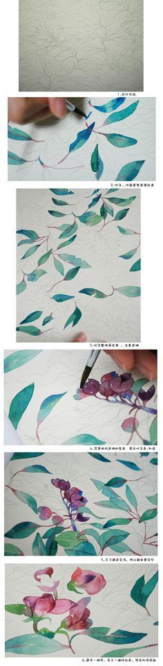 20 Delicate Colorful Watercolor Flower Painting Tutorials In Images-HOMESTHETICS...