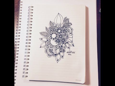 overlapping flowers - slow doodling - YouTube