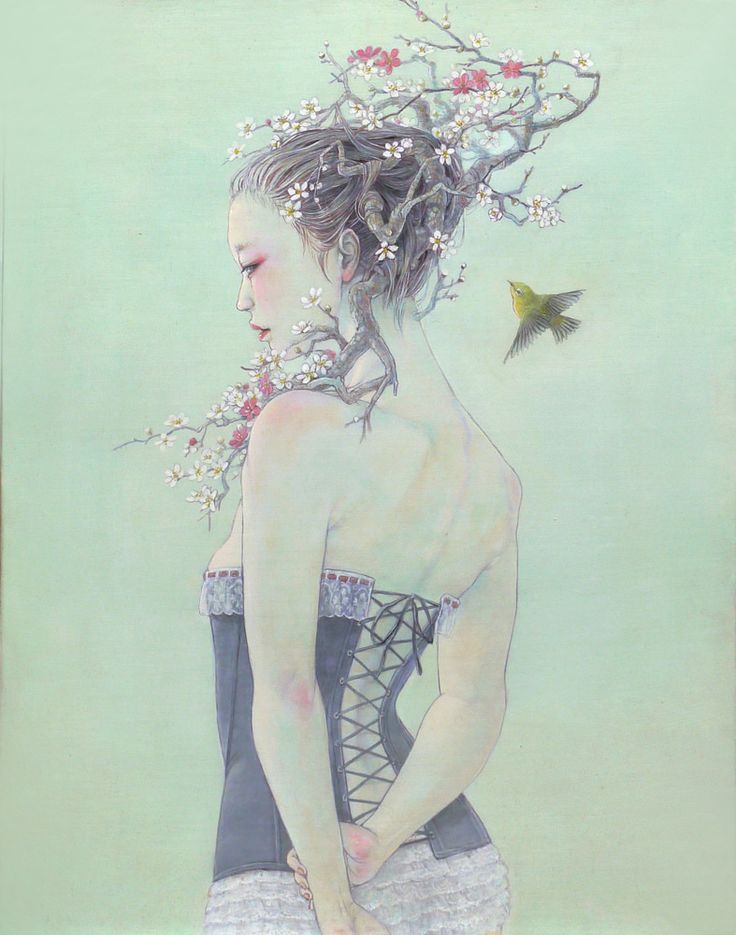 Miho Hirano’s delicate portraits of young goddesses are in and of nature, ador...