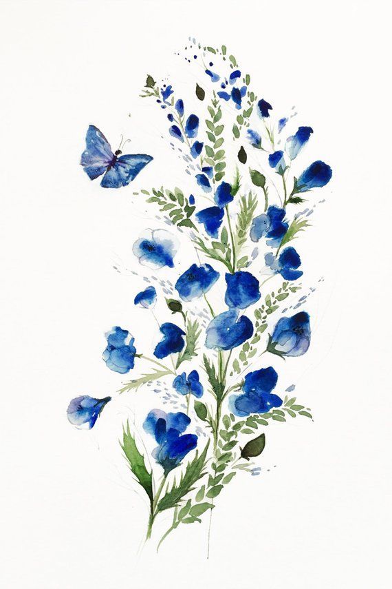 Here is a giclee Art Print of my original watercolor painting. Flowers and butte...