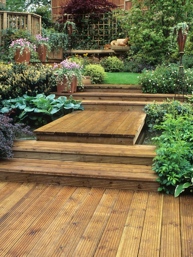 Create a multi-level deck and make a dynamic statement in the garden. Level chan...