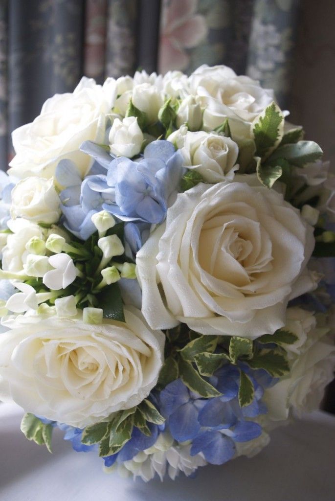 Baby Blue And White Flower Bouquet