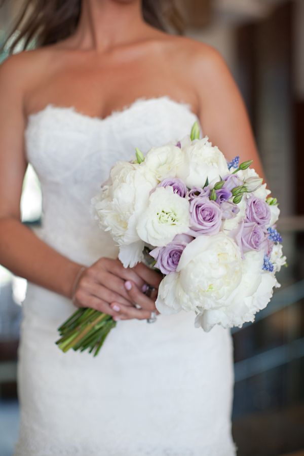 white and lavender bouquet, garden easter wedding from stephanie fay photography